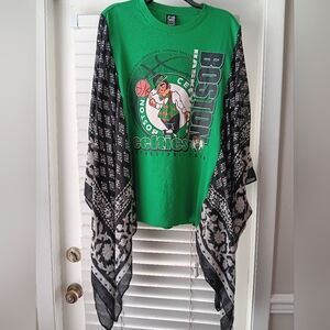 🏀Boston Celtics Graphic Upcycled Tee / Poncho🔥